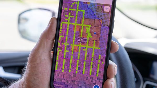phone with map on the screen