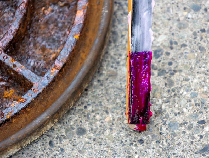 test stick with purple on the end