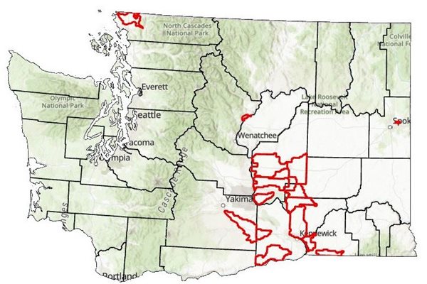 Map showing current and proposed study areas